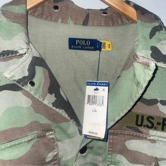 Polo Ralph Lauren Camo Military Over Shirt U.S.-R.L. Jacket Camouflage ( L ) - Picture 7 of 12
